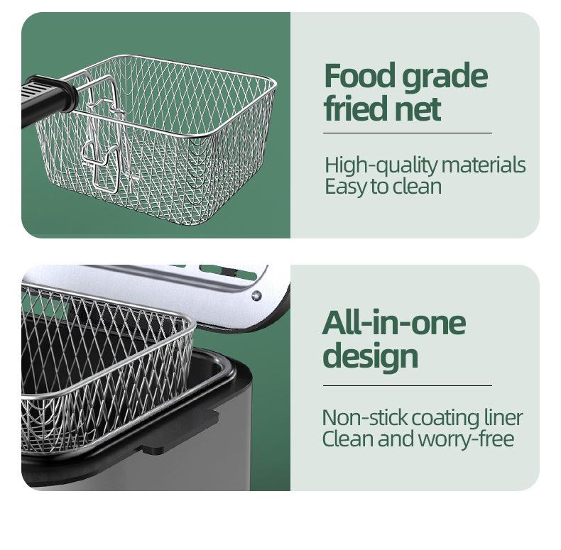 Integrated Self-Heating Household Deep Fryer for French Fries & Fried Dough Sticks