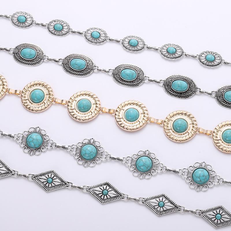 Metal Waist Chain Women'S Dress Waist Decoration Retro Silver Hook Adjustment Belt Five Optional