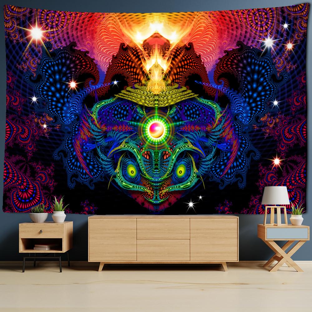 Psychedelic Eyes Tapestry Wall Hanging Witchcraft Abstract Colorful Dark Dormitory Grim Reaper Hippie Tapiz Art Home Decor