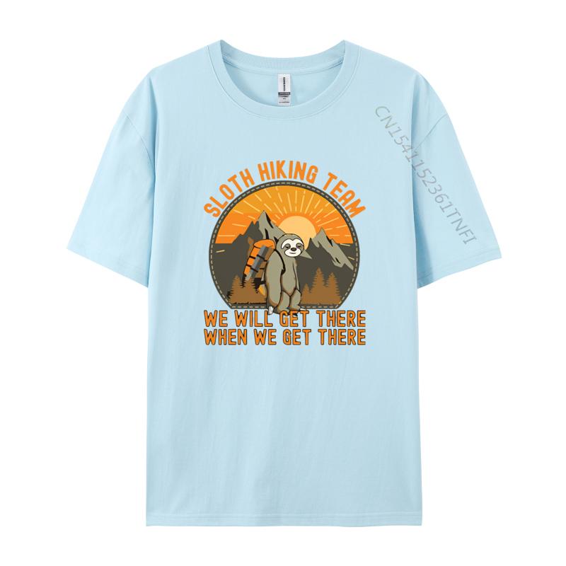Retro Sloth Hiking Team We Will Get There Tshirt Graphic TShirt Normal High Quality Men Tops Tees Normal Cotton