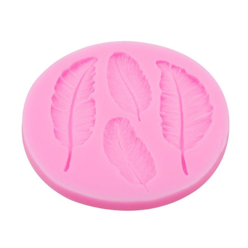 Leaves Feather Shaped Reverse Sugar Fondant Cake Silicone Mold Decoration Tool