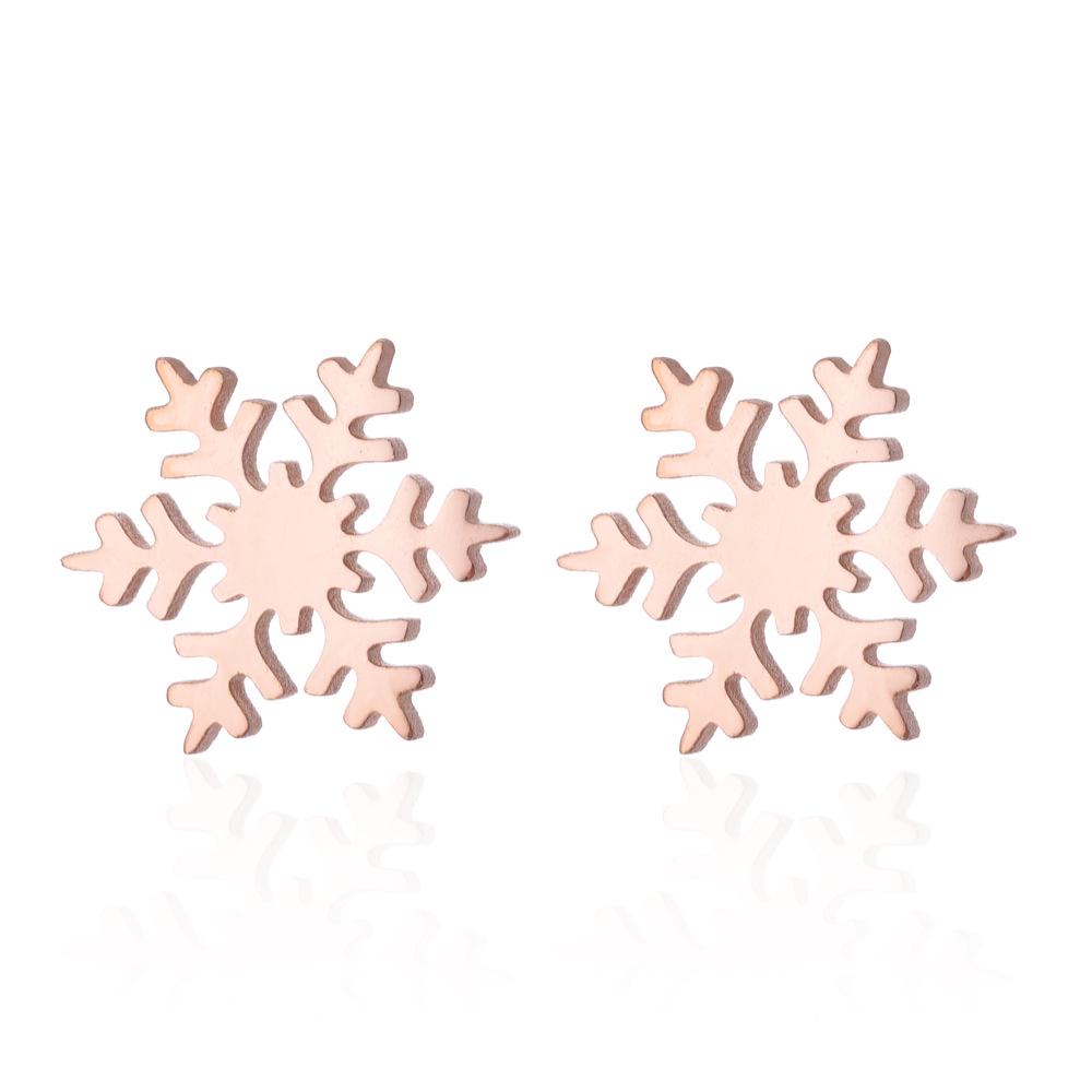 Retro Stainless Steel Dinosaur & Christmas Motif Stud Earrings