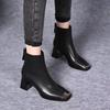 Women Ankle High Heels Chelsea Boots Square Toe Shoes Designer Pumps 2026 Autumn Winter New Modern Ankle Boots Women Short Boots