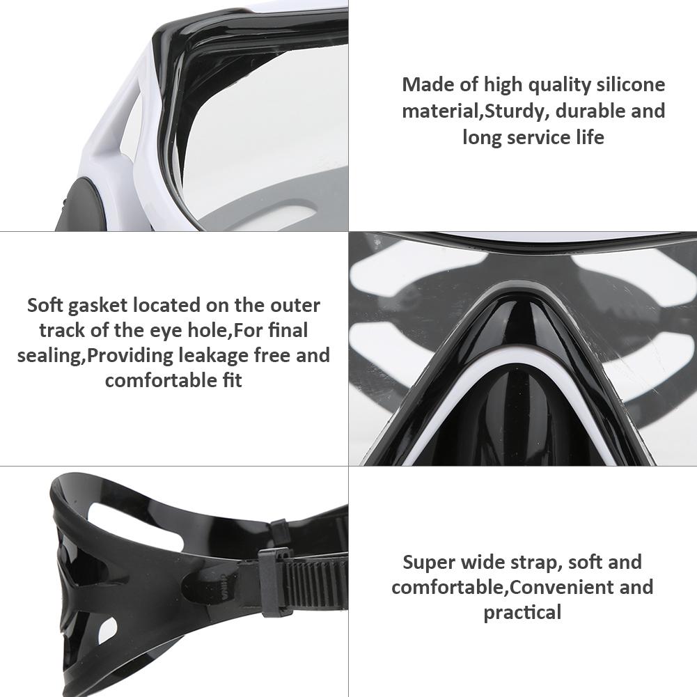 Silicone Adults Snorkeling Goggles Toughened Glass Large View Swimming Glasses Diving Equipment