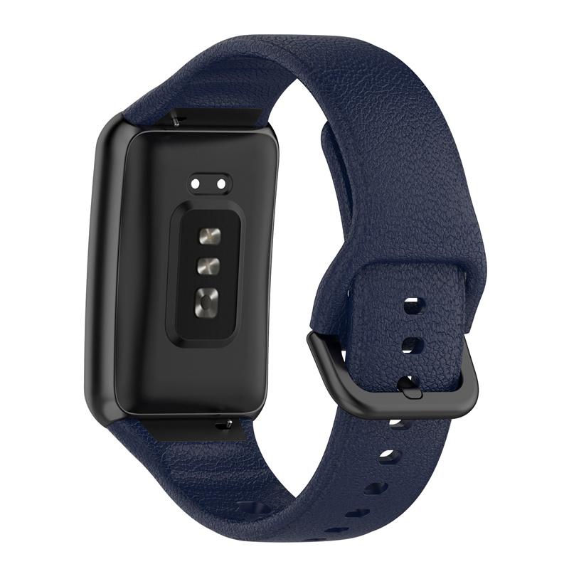 For Oppo Watch Free Textured Silicone Watch Band Replacement Wrist Strap with Black Buckle