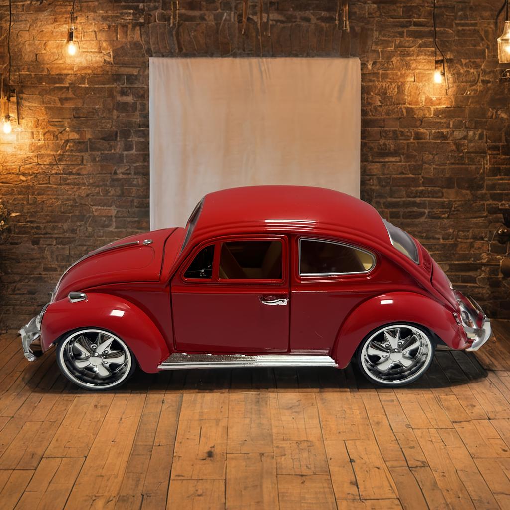 Vintage Red Car Model,Classic Retro Decor with Chrome Accents,Home/Office/Garden Decoration, Collectible Gift for Car Enthusiasts