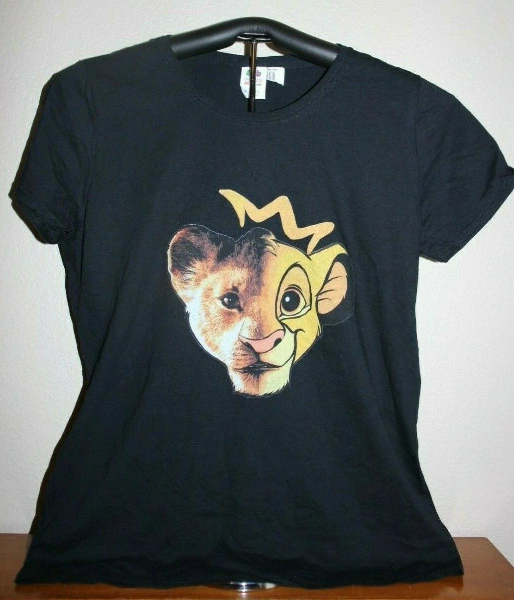 

King of the Jungle - King of Lions- 100% Cotton T-shirt Mens Tees Top Ladies X-Large in Black S