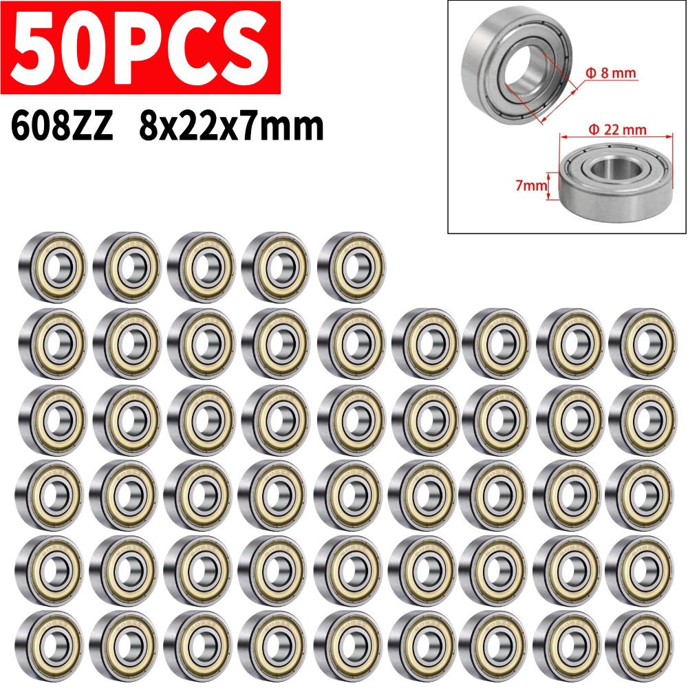 10 Adet 608ZZ Derin Oluklu Bilyalı Rulman Çift Korumalı Kaykay Bilyaları 8x22x7mm Kaykaylar Patenler Scooterlar için