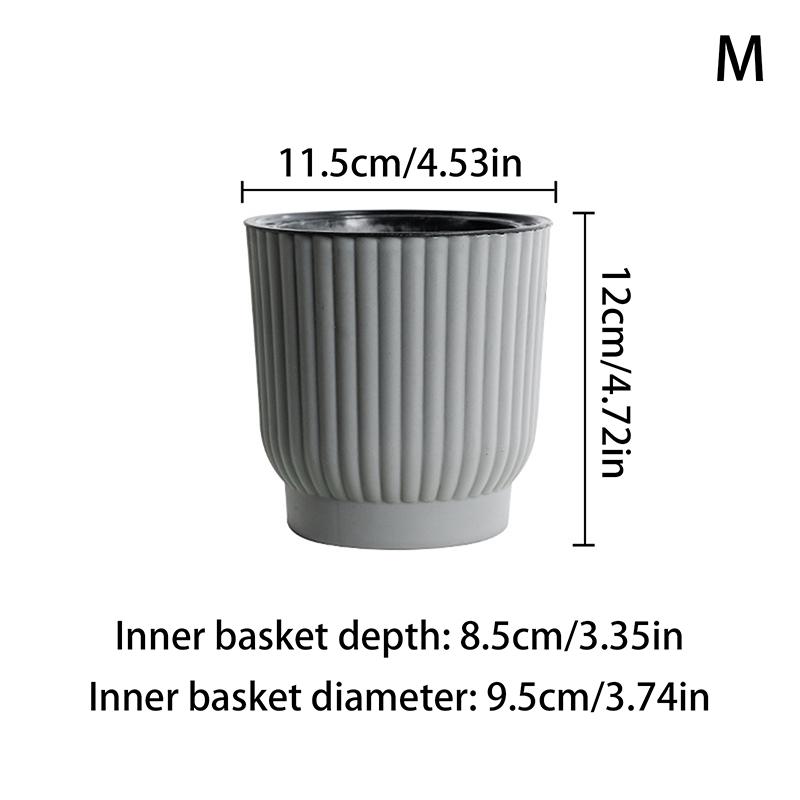 Lazy Self Watering Plastic Flower Pot Double Layer Hydroponics Green Plants Bonsai Pot Vases Succulent Potted Home Office Decor