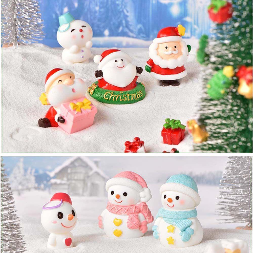 Model Miniature Dairy Sheep Little Statue Christmas Tree Figurines Micro Landscape Santa Claus
