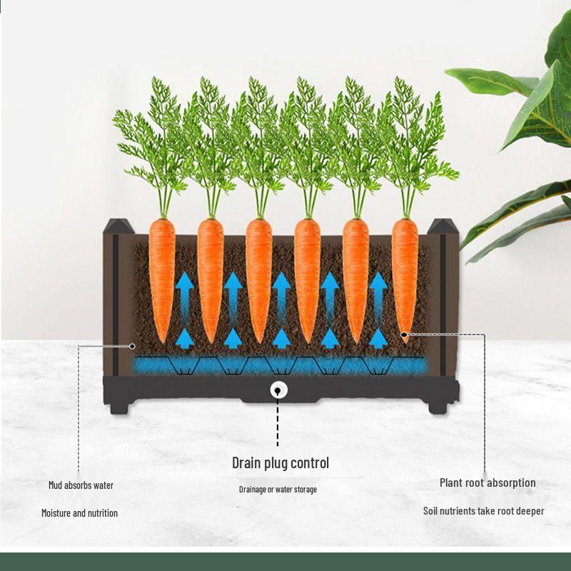 Contemporary Rectangular Outdoor Flower & Vegetable Planter Box