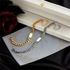 Cuban Titanium Steel Necklace Simple Punk Necklace Bracelet Ins Hip Hop Chain Necklace  Women Men
