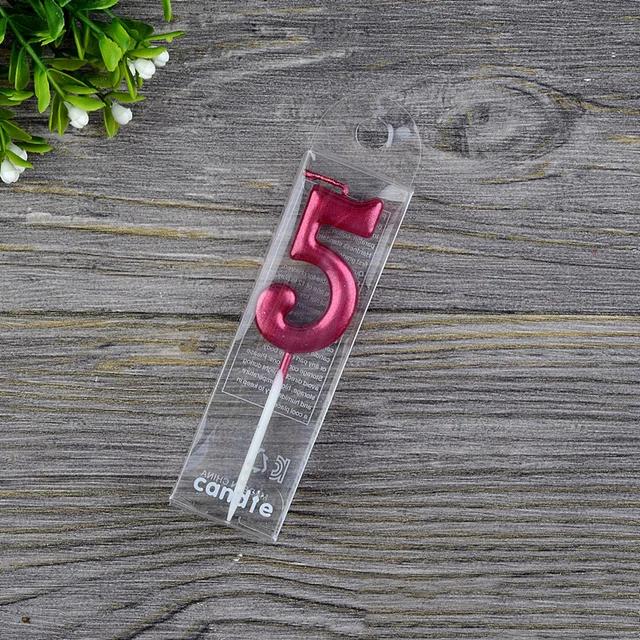 1 st Rött Vin Nummer Födelsedag Papper Tårtljus Barn Födelsedagsfest Bröllopstårta Ljus Favör Tillbehör Tårtdekorationer