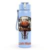 1PC Basketball Hoop Retro Sports Badge Design 750ml Color Plastic Sports Water Bottle Leakproof Flip Straw Lid Suitable for Sports Office Home Use