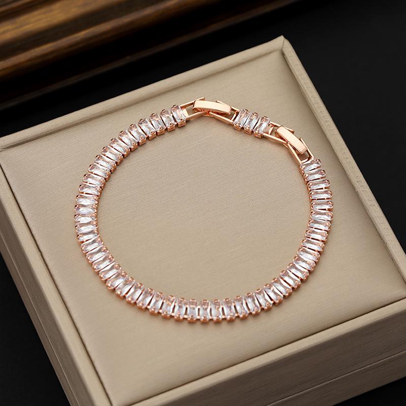 Hot Selling Multicolor Zircon Tennis Bracelet - Single Row 2.5*5mm, Niche Design