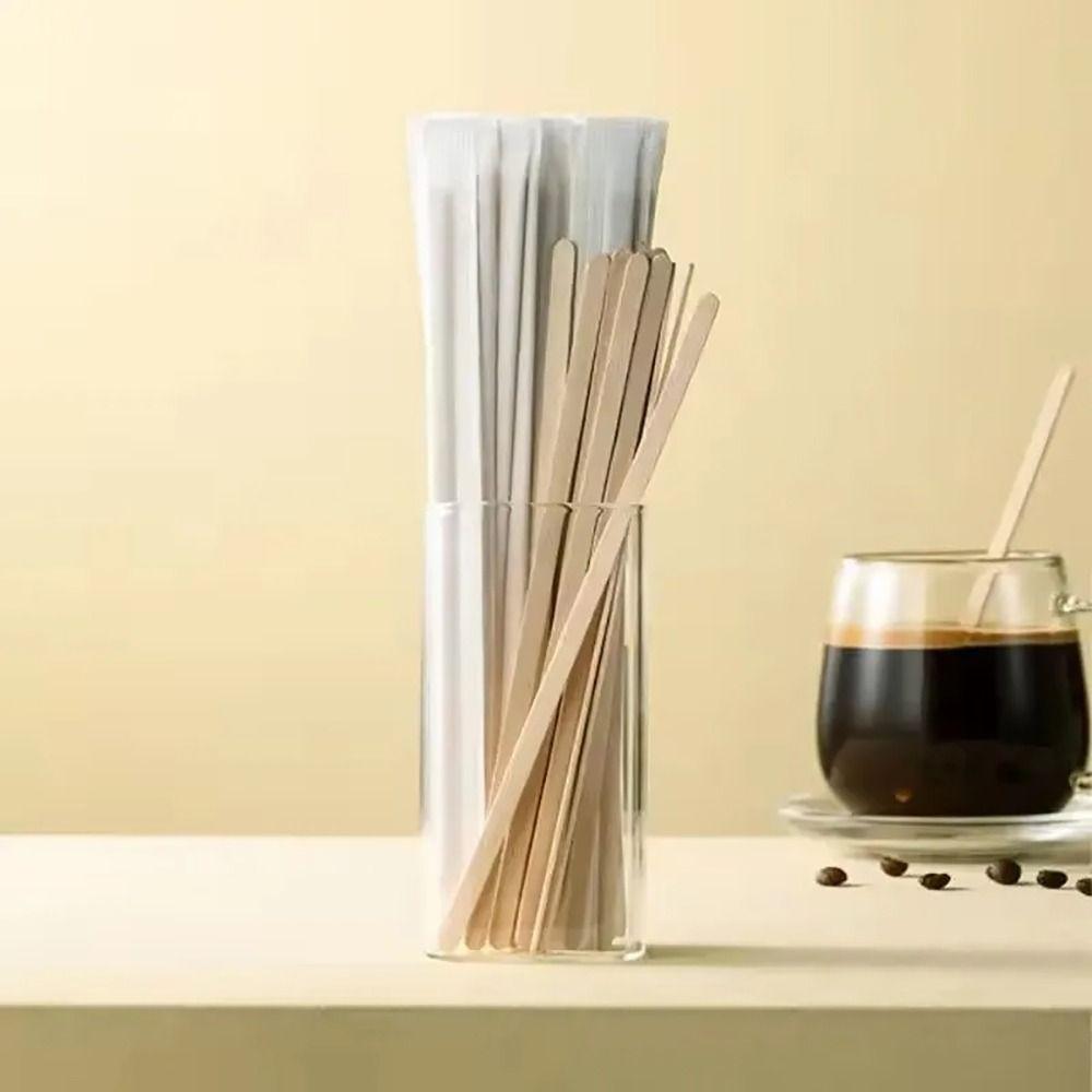 100Pcs Single Package Coffee Stirrer Sticks Disposable Drinking Stir Coffee Supply