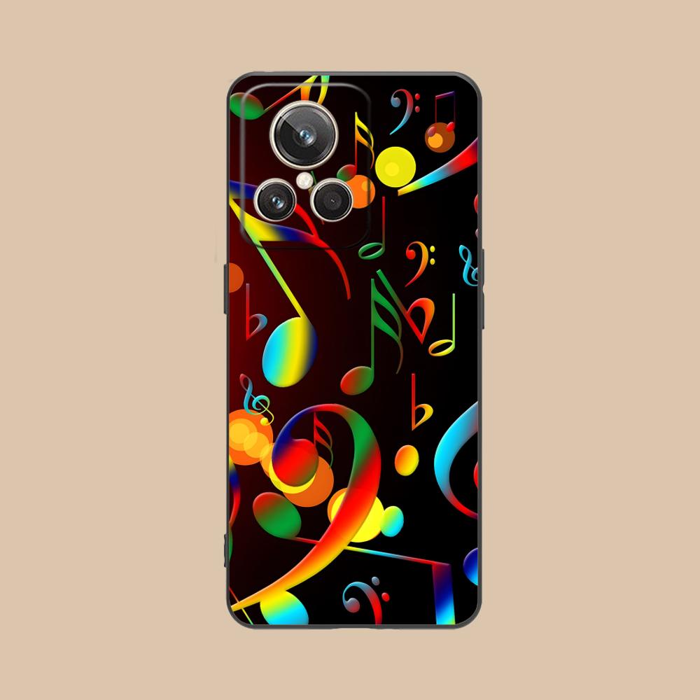 Musical Note Staff Mobile Phone Case for Realme 15 14 13 12 11 10 9 Pro Plus T I Lite 5G Colorful Printing Cover Cover Luxury