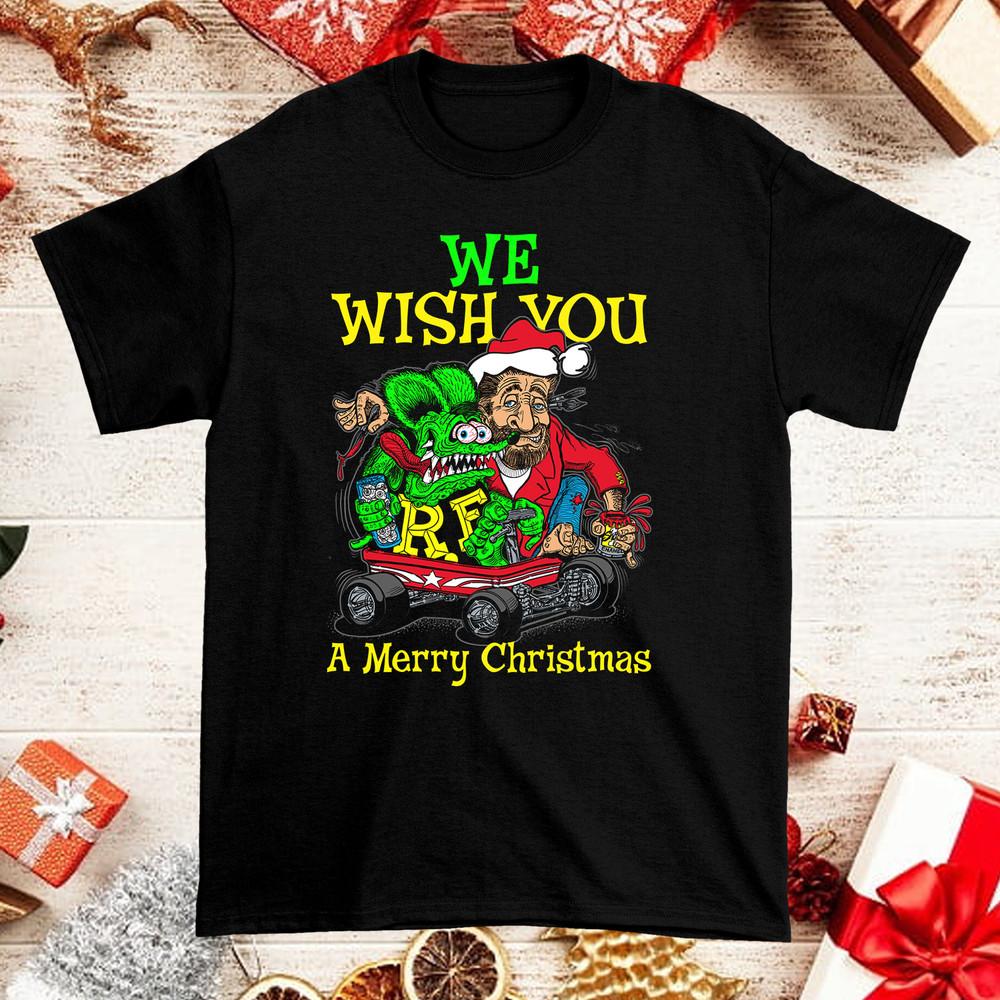 Ed Roth Rat Fink Merry Christmas T Shirt All Size S to 5XL AR1505 Unisex T-Shirt L