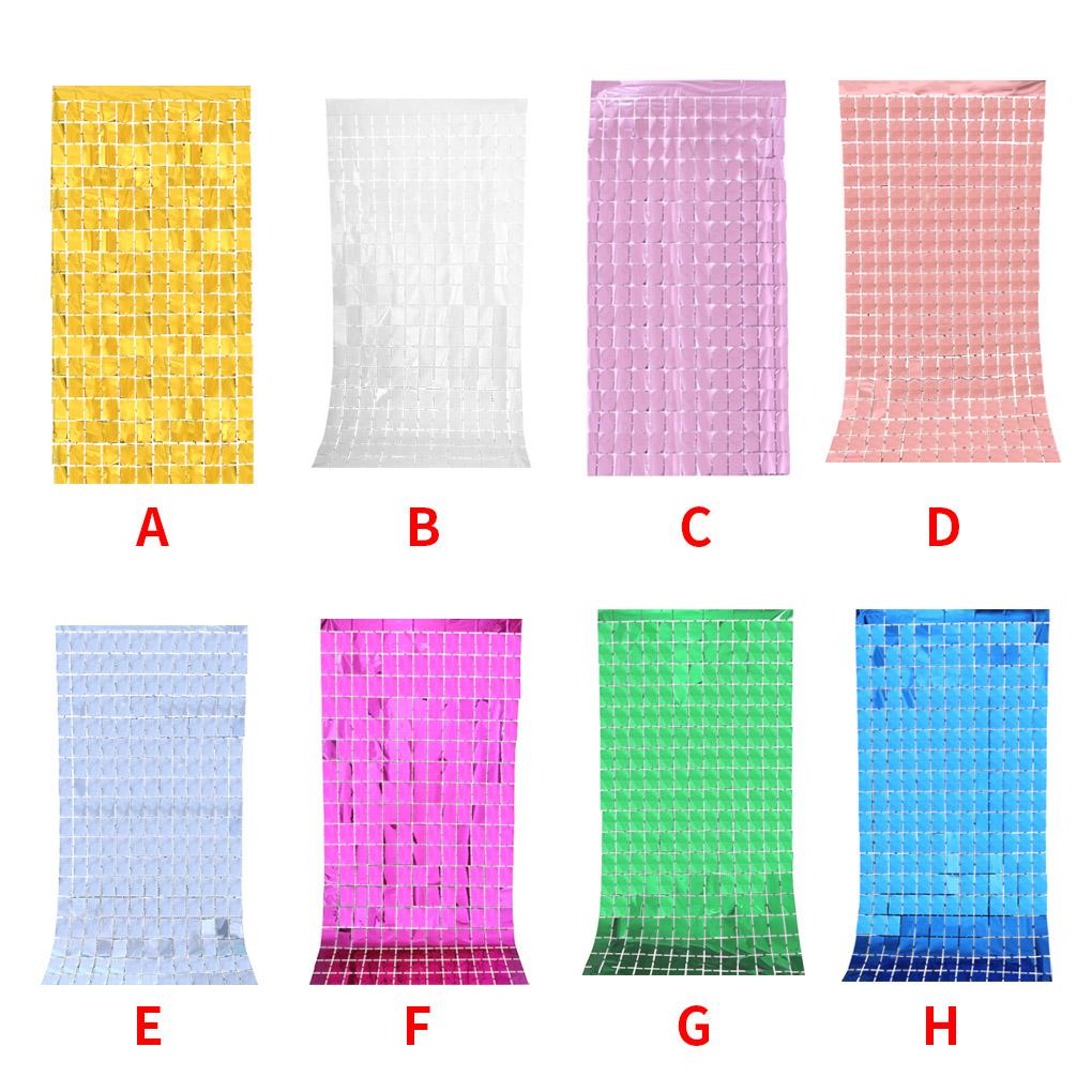 1x2m Square Sequin Backdrop Sparkly Background Drop Curtain for Wedding Party