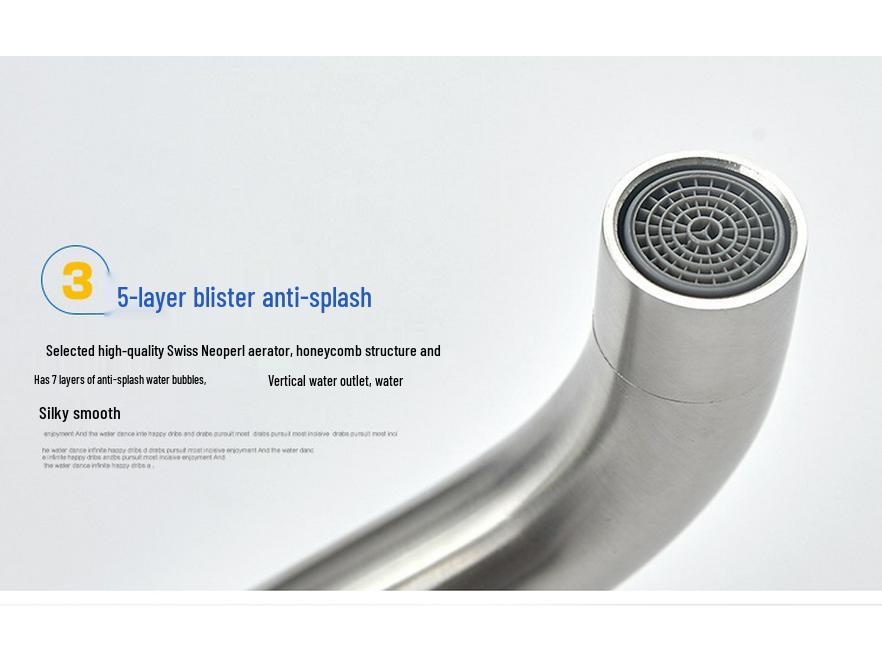 Enhanced Black Single-Hole Cold Basin Faucet - 304 Stainless Steel for Countertop/Undermount Bath