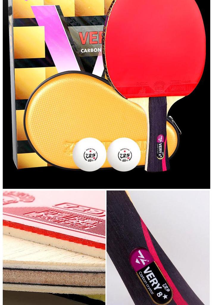 Friendship 729 Table Tennis Racket: Five, Six, Seven, Eight, Nine-Star Ratings for Students and Beginners.