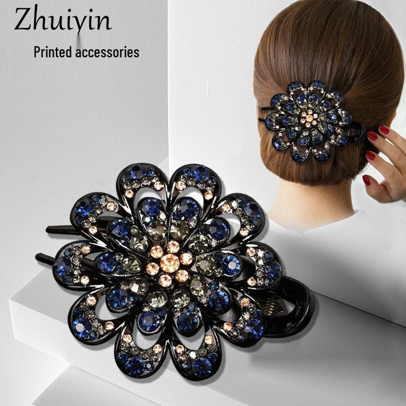 Luxury Korean Rhinestone Hair Claw Clip for Updos