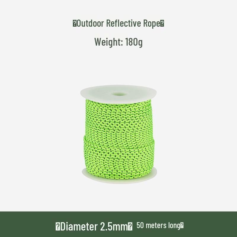 Reflective Glow-in-the-Dark Guyline: Windproof, Fluorescent Rope for Tent and Tarp Anchoring