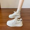 Small height increase small white shoes women's spring 2025 new thick-soled muffin board shoes versatile student casual shoes