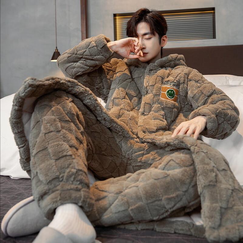 

MuQingQing Women s Thickened Coral Fleece Flannel Robe L