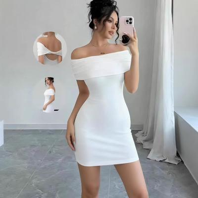 2025 European & American Spring/Summer Backless One-Shoulder Slim-Fit Dress