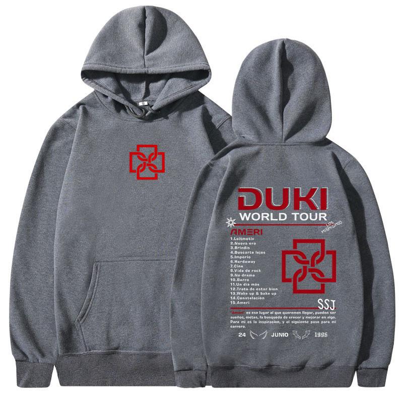Rapper Duki Ameri World Tour 2025 Merch Hoodies Men Women Clothing Hip Hop Sweatshirts Autumn Winter Fleece Long Sleeve Pullover