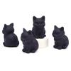 2" Söt Katt Naturlig Matt Svart Obsidian Reiki Healing Kristallsten Snideri Hemdekoration Ädelsten Djurstaty Hantverk Gåva