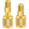 2Pcs R32 R454B Refrigerant Brass Adapter, 1/4 Inch Female To 1/4 Inch Male Reverse Thread Fitting Compatible with R-454B/R-32 Tanks Split Systems |