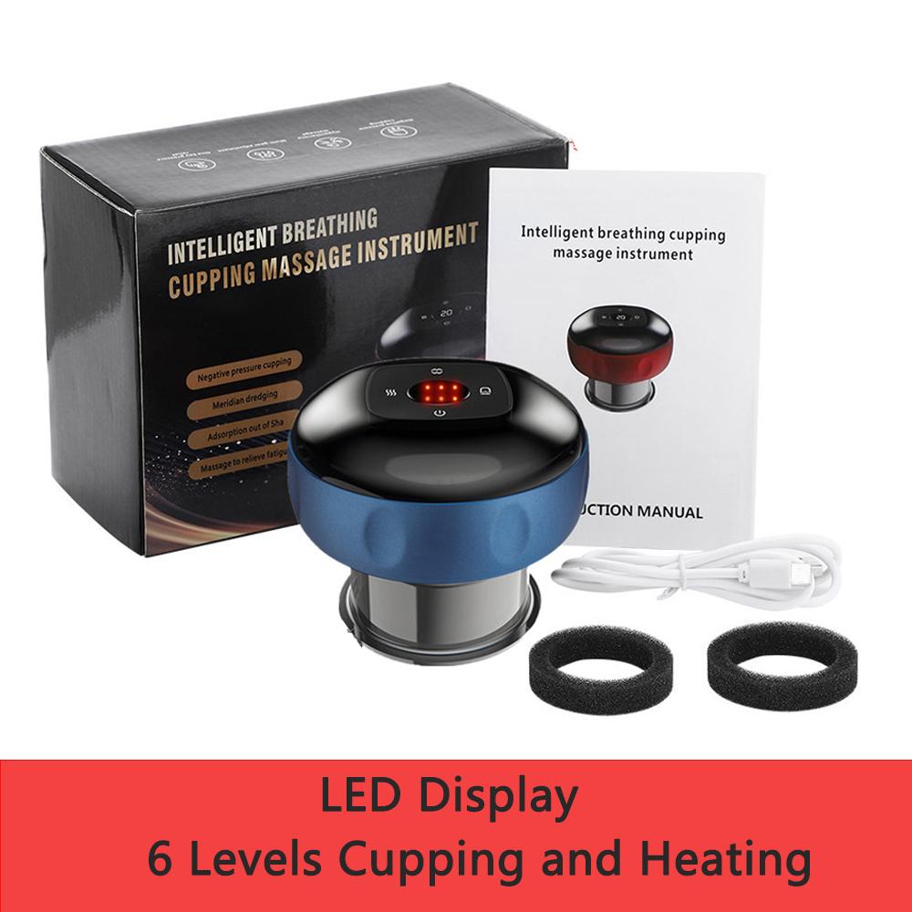 Intelligent Vacuum Cupping Massage Device 6/12 Gear Electric Heating Scraping Suction Cups Physical Fatigue Relieve Health Guasha Cans