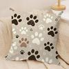Paw Pattren Cushion Cover Soft Plush Fabric DoubleSided Printed Sofa Cushion Cover for All Seasons Home Decor Gift