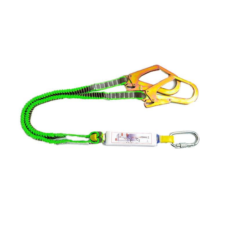 High-Altitude Safety Lanyard with Double Buffer Hooks