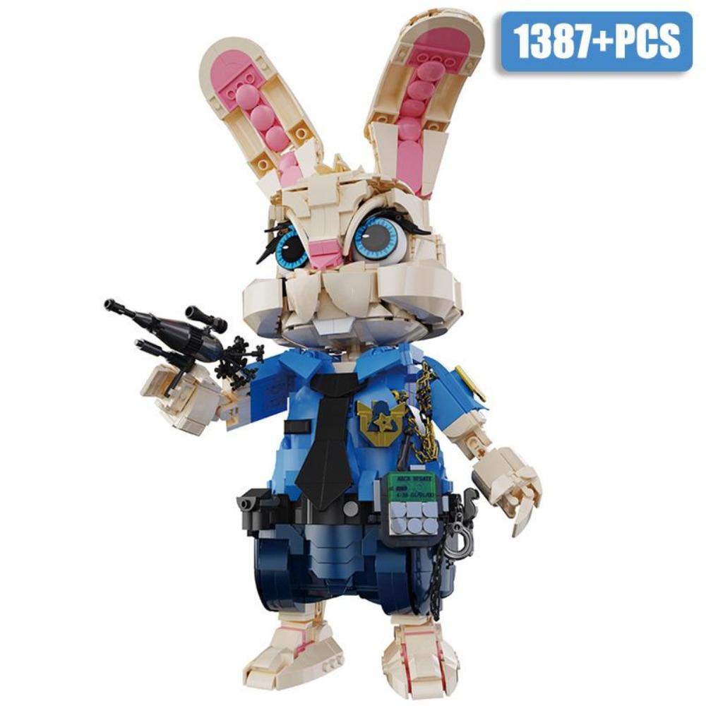 DK7064 Officer Rabbit 1387pcs Models DIY Small-Piece Building Blocks Brick MOC Technical Assembly Toys for Kids Gifts