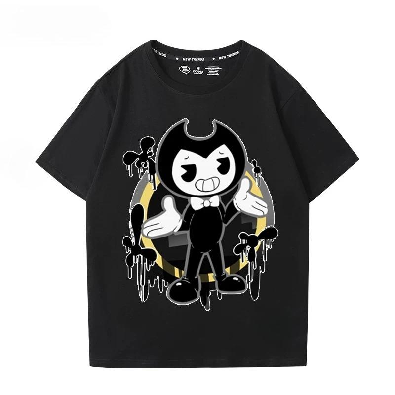 Bendy And The Ink Machine Game Tshirts Cotton Short Sleeve Oneck Female Tshirt Loose Cartoon Graphic Printing T Shirt Unisex