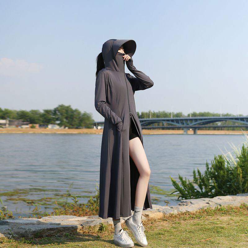 Sunscreen clothes women's summer 1011 new long coat ultraviolet breathable full body blouse ice silk thin