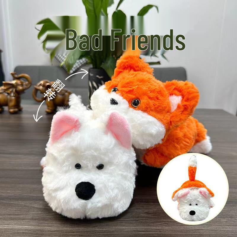 Creative Plush Animal Friends: Fox, West Highland Puppy, Transformation Doll, Shark, Bee, Turtle