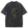 Steampunk Owl With Clockwork In Industrial Metal Luxury T Shirt Mens Breathable Washed Tops Lovers Day