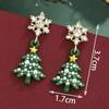 Personalized Jewelry Christmas Alloy Stud Earrings Christmas Hat Elk Point Diamond Christmas Tree Gingerbread Man Earrings