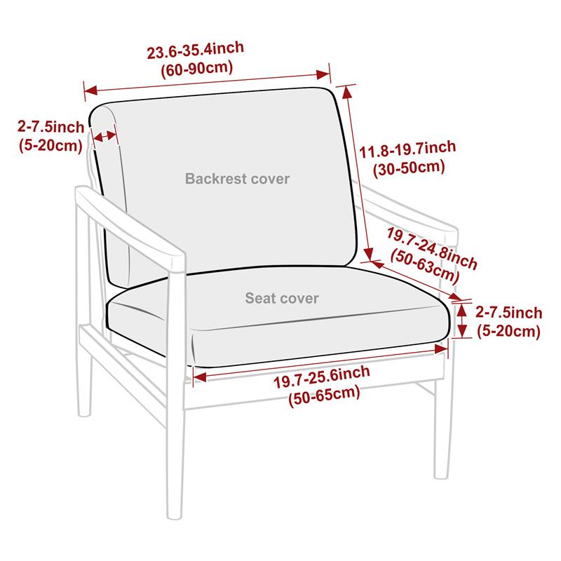 2Pcs Solid Color Jacquard Set Cover Stretch Armchair Cushion Cover Non-Slip Dust-Proof Protectors For Living Room El Decor