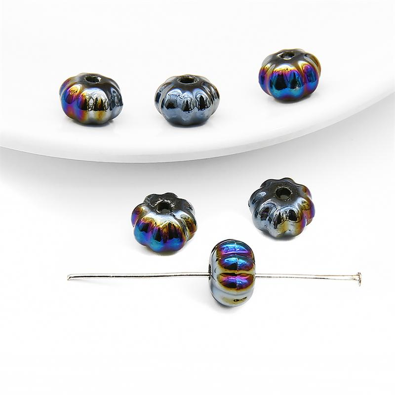 6 buc/pungă Mărgele de porțelan din ceramică lucrate manual în formă de dovleac Mărgele distanțiere libere pentru brățară colier Fabricare de bijuterii DIY