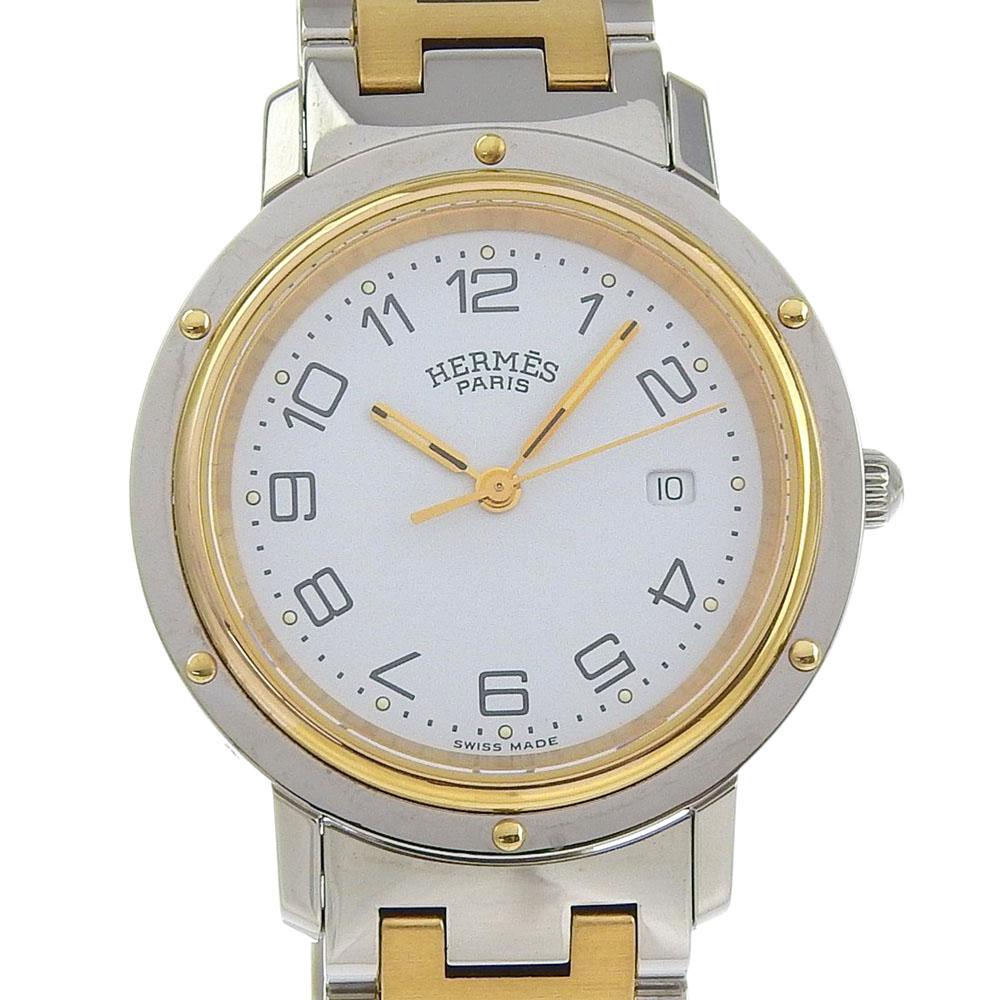 

HERMES Clipper Watches CL3.440 combination WhiteDial Plated Gold/Stainless Steel Quartz Analog display unisex Used