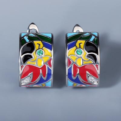 Orecchini in argento da donna creativi Orecchini colorati in smalto colorato fatto a mano con pappagallo Orecchini unici colorati Gioielli di moda Orecchini da sposa