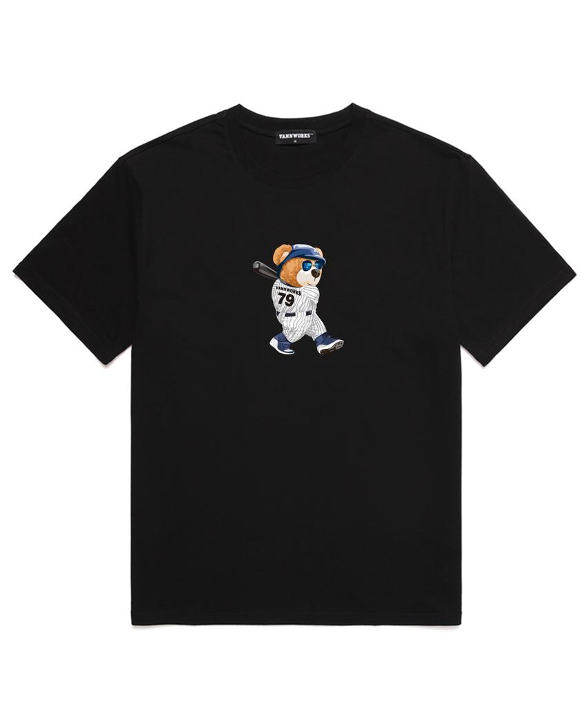 VANNWORKS Baseball Baer Oversized Short Sleeve T-Shirt (Vndts218) Black