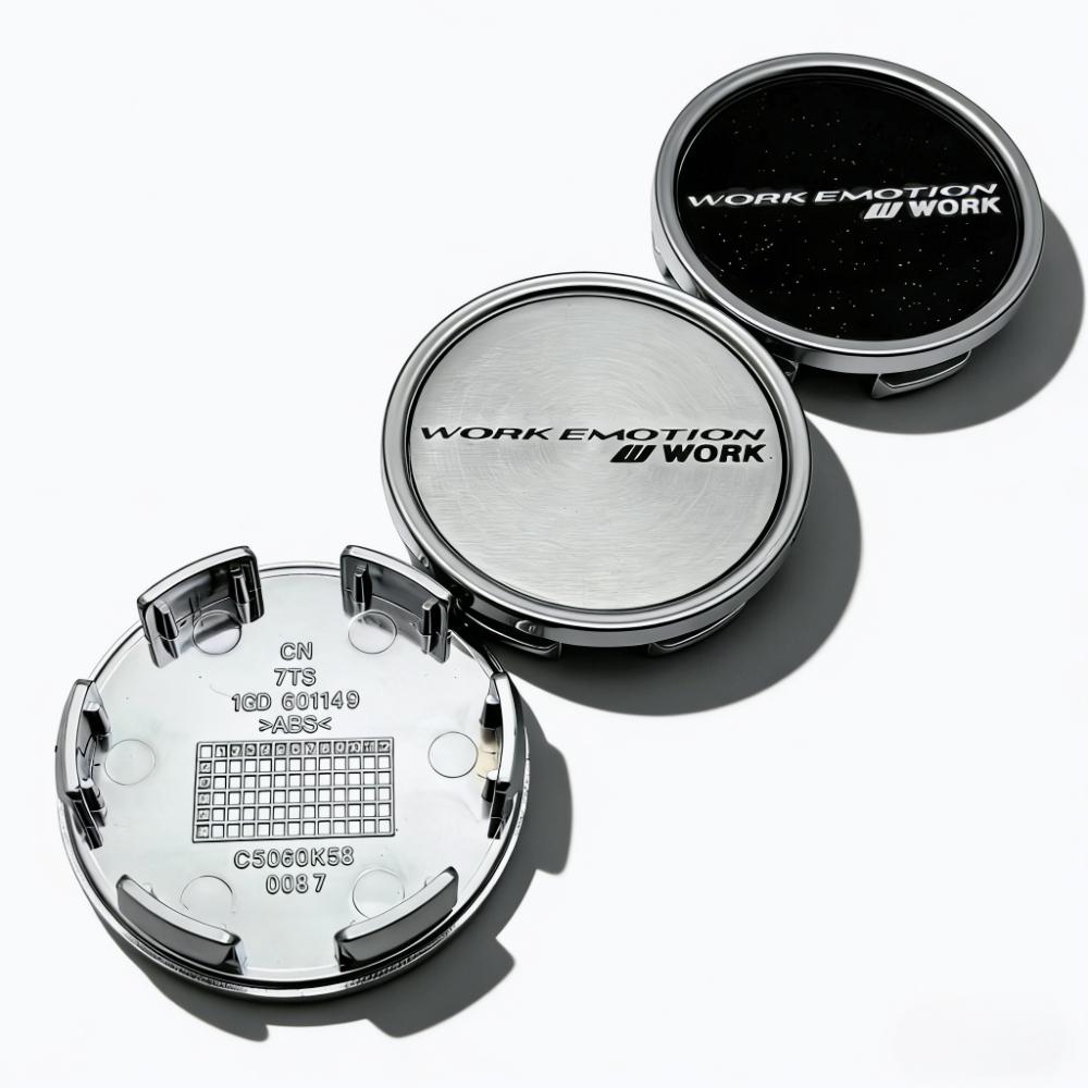 4 τεμάχια 58mm 53mm Καλύμματα Κέντρου Τροχών Αυτοκινήτου Με Λογότυπο W Work Emotion Σήμα Καλύμματα Κέντρου Τροχού Κάλυμμα Σκόνης Κέντρου Ζάντας Αξεσουάρ Κέντρου Τροχού