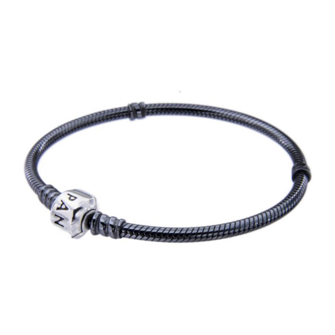 Pandora Logo Engraved 925 Silver Bracelet Unisex bracelet Black 590702OX 18