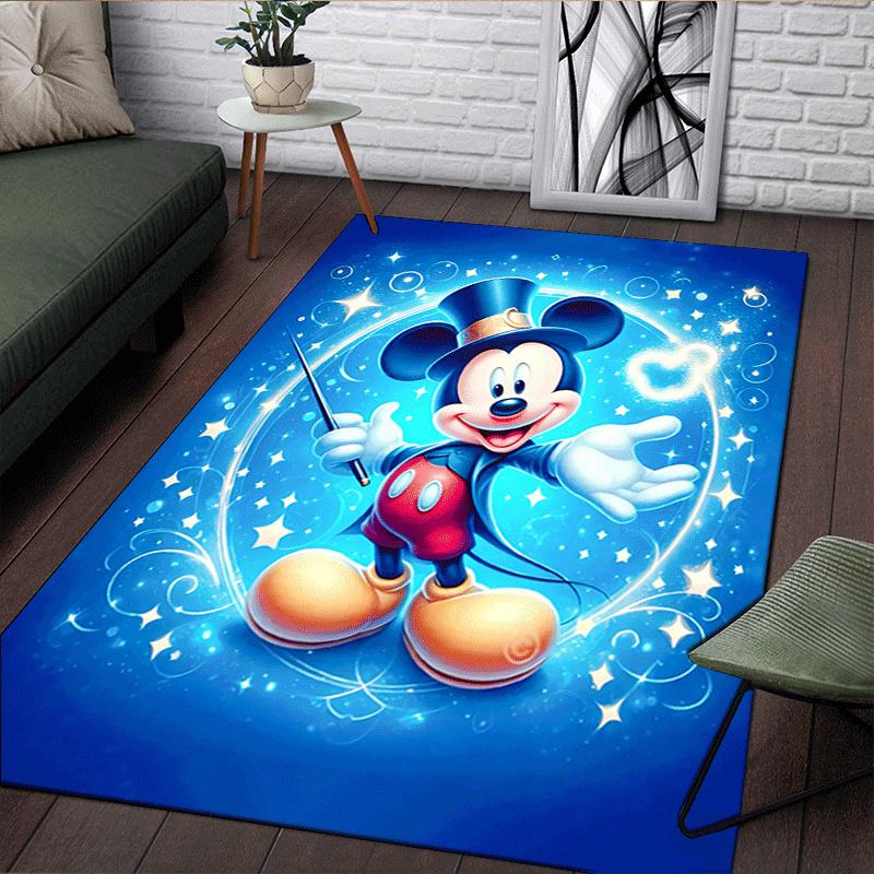 1pc Mickey Pattern Area Rug Soft Flannel Floor Mat for Living Room,Office,Bedroom and Carpet